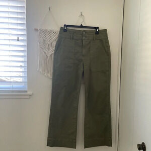 Veronica Beard Arya High Waist Wide Leg Army Green Pants